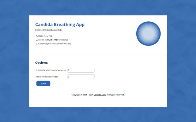 Candida Breathing App  from Chrome web store to be run with OffiDocs Chromium online