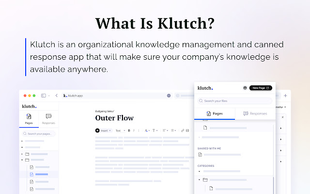 Canned Responses  Company Wiki Klutch  from Chrome web store to be run with OffiDocs Chromium online