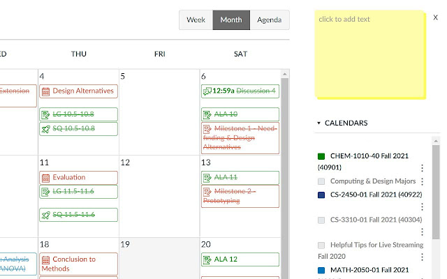 Canvas Calender Note Taking Extention  from Chrome web store to be run with OffiDocs Chromium online