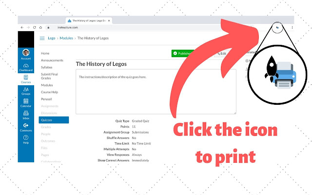 Canvas Quiz Printer  from Chrome web store to be run with OffiDocs Chromium online