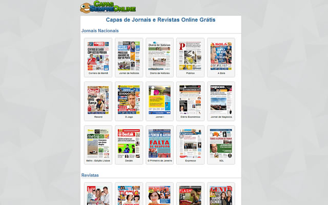 Capas Jornais e Revistas  from Chrome web store to be run with OffiDocs Chromium online