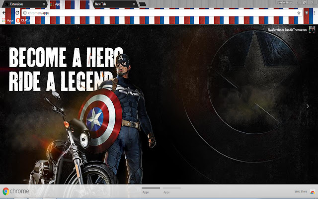 Captain America with Hardley Davidson  from Chrome web store to be run with OffiDocs Chromium online