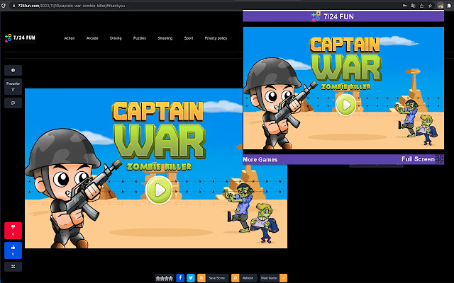 Captain War – Zombie Game  from Chrome web store to be run with OffiDocs Chromium online