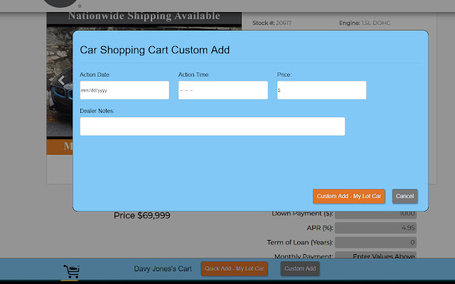 Car Shopping Cart  from Chrome web store to be run with OffiDocs Chromium online