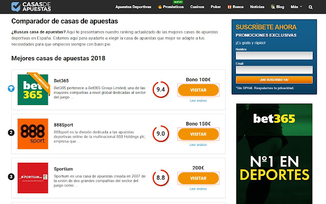 Casas de Apuestas  from Chrome web store to be run with OffiDocs Chromium online