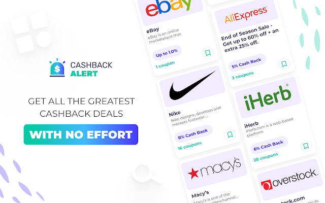 Cashback Alert  from Chrome web store to be run with OffiDocs Chromium online