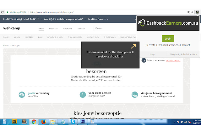 CashbackEarners_com_au Alertbar  from Chrome web store to be run with OffiDocs Chromium online