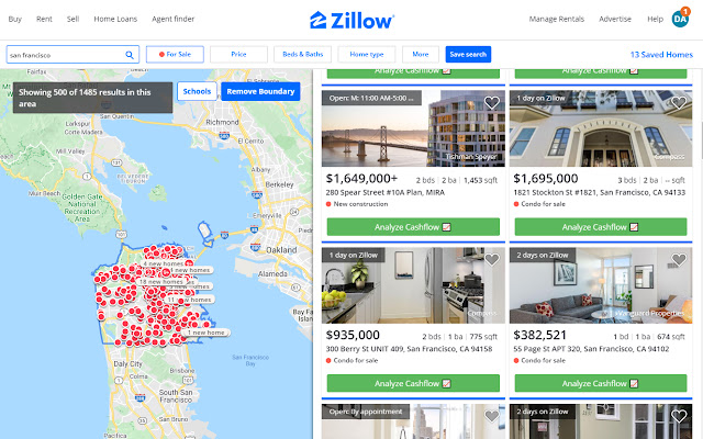 Cashflow Calculator for Zillow/Trulia/Redfin  from Chrome web store to be run with OffiDocs Chromium online