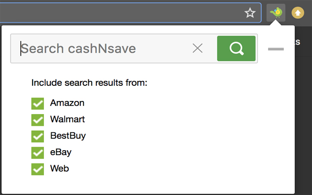 cashNsave Search  from Chrome web store to be run with OffiDocs Chromium online