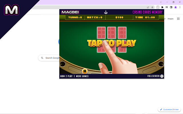 Casino Cards Memory Game Runs Offline  from Chrome web store to be run with OffiDocs Chromium online