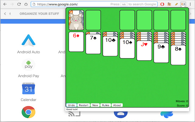 Cat Solitaire  from Chrome web store to be run with OffiDocs Chromium online