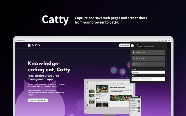 Catty Web Clipper  from Chrome web store to be run with OffiDocs Chromium online