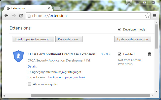 CFCA CertEnrollment.CreditEase  from Chrome web store to be run with OffiDocs Chromium online