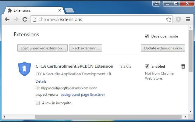 CFCA CertEnrollment.SRCBCN Extension  from Chrome web store to be run with OffiDocs Chromium online