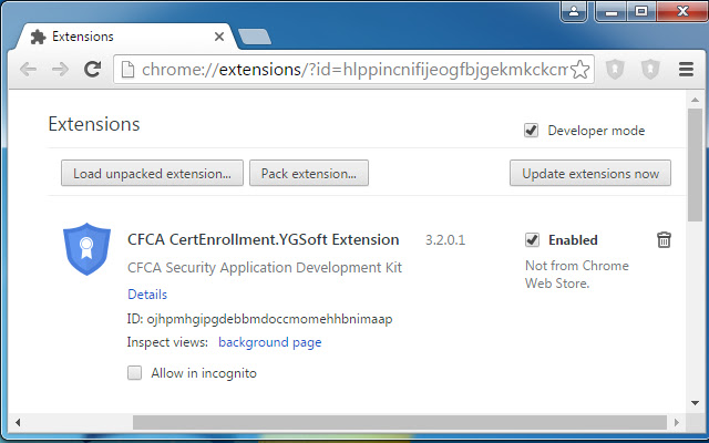 CFCA CertEnrollment.YGSoft Extension  from Chrome web store to be run with OffiDocs Chromium online