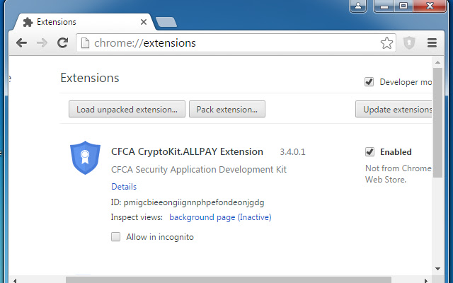 CFCA CryptoKit.ALLPAY Extension  from Chrome web store to be run with OffiDocs Chromium online