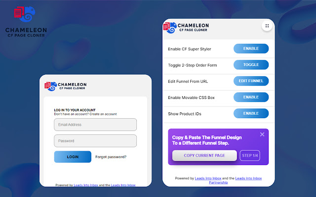 Chrome ウェブストアの Chameleon CF Page Cloner を OffiDocs Chromium online で実行