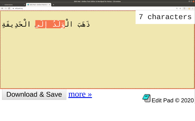 Character Count Arabic Support  from Chrome web store to be run with OffiDocs Chromium online