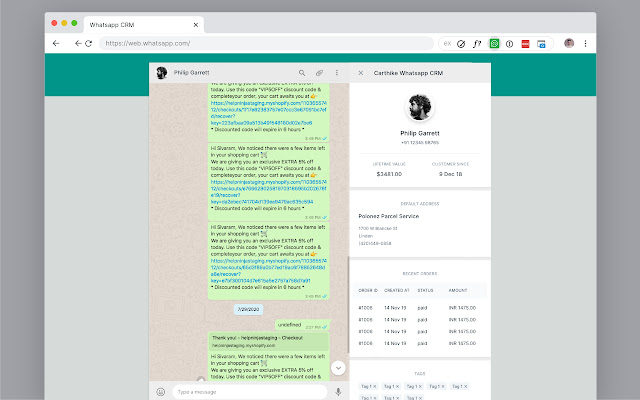 Chat CRM Carthike  from Chrome web store to be run with OffiDocs Chromium online