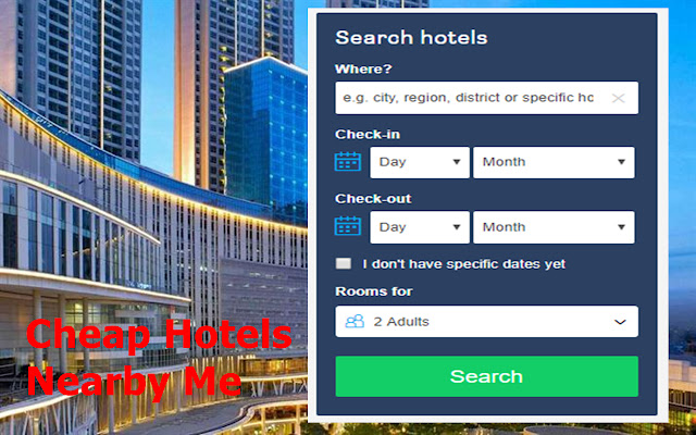 Cheap Hotels Nearby Me  from Chrome web store to be run with OffiDocs Chromium online