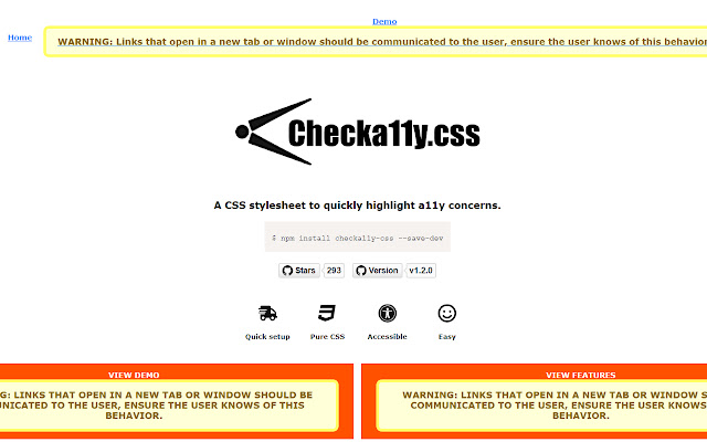 Checka11y.css  from Chrome web store to be run with OffiDocs Chromium online