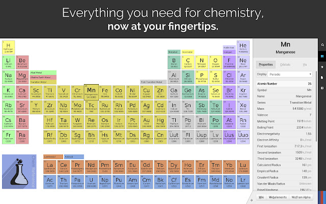 ChemReference: Periodic Table  from Chrome web store to be run with OffiDocs Chromium online