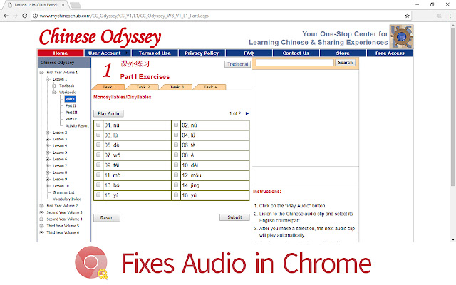 Chinese Odyssey Fix  from Chrome web store to be run with OffiDocs Chromium online