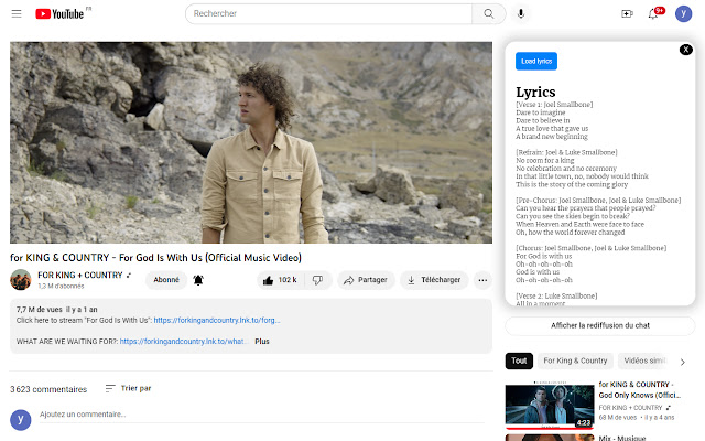 Christian Lyrics for Youtube  from Chrome web store to be run with OffiDocs Chromium online