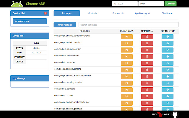 ChromeADB  from Chrome web store to be run with OffiDocs Chromium online