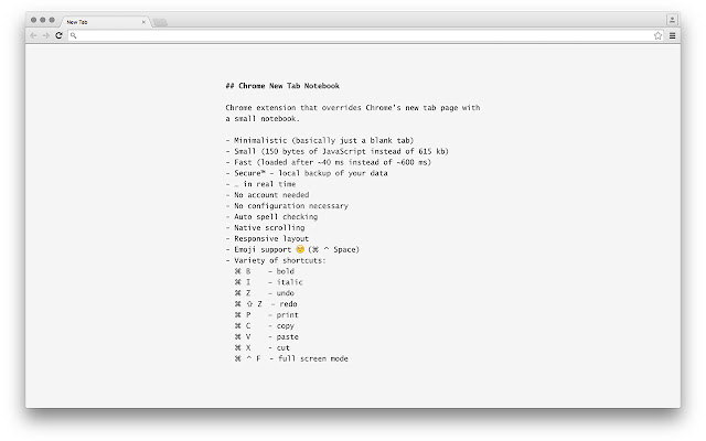 Chrome New Tab Notebook  from Chrome web store to be run with OffiDocs Chromium online