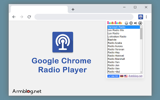 Chrome Radio Player  from Chrome web store to be run with OffiDocs Chromium online