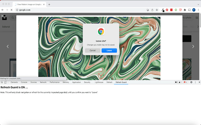 Chrome Refresh Guard  from Chrome web store to be run with OffiDocs Chromium online