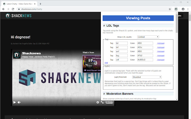 Chrome Shack  from Chrome web store to be run with OffiDocs Chromium online