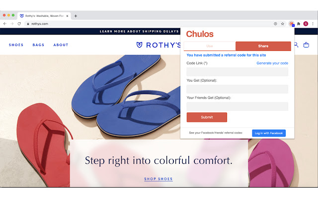 Chulos Referral Code Sharing  from Chrome web store to be run with OffiDocs Chromium online