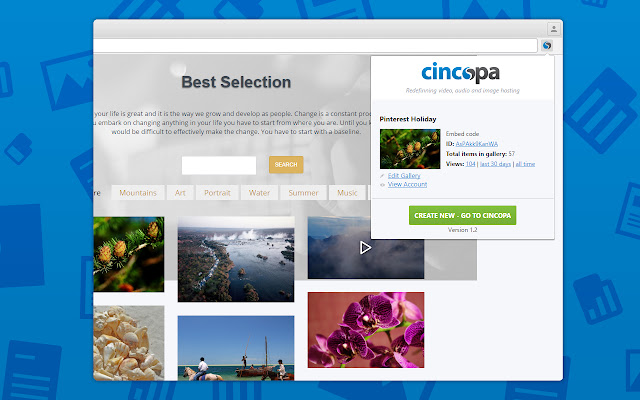 Cincopa App  from Chrome web store to be run with OffiDocs Chromium online