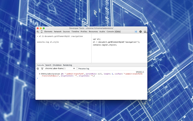 CirruScript Console  from Chrome web store to be run with OffiDocs Chromium online