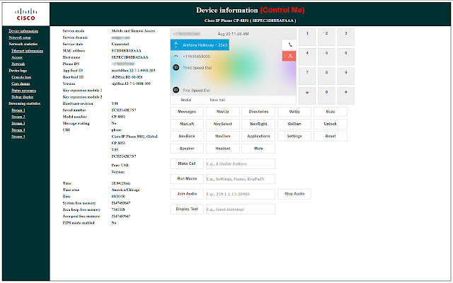 Cisco Phone Controller  from Chrome web store to be run with OffiDocs Chromium online