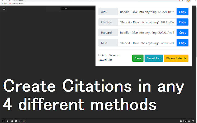 Citation Manager for Google Chrome™  from Chrome web store to be run with OffiDocs Chromium online