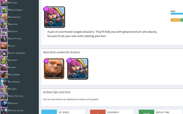 Clash Royale Deck Guide  from Chrome web store to be run with OffiDocs Chromium online