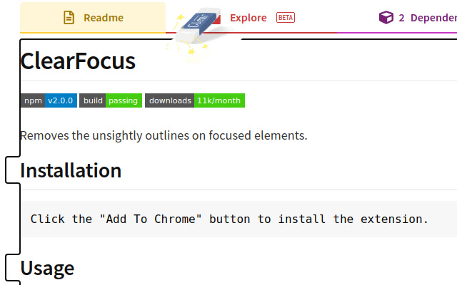 ClearFocus  from Chrome web store to be run with OffiDocs Chromium online