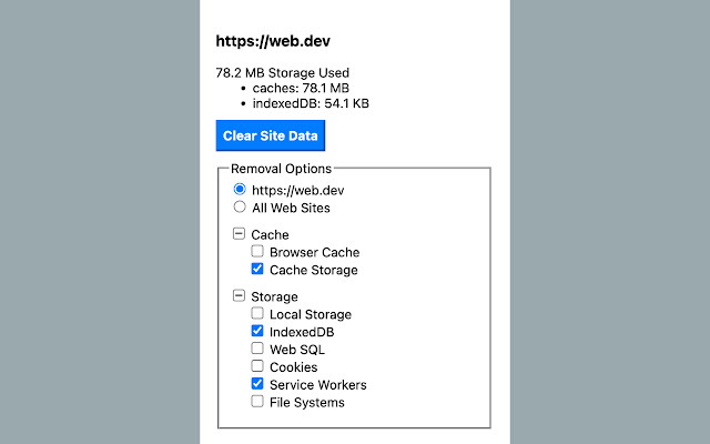 Clear Site Data  from Chrome web store to be run with OffiDocs Chromium online