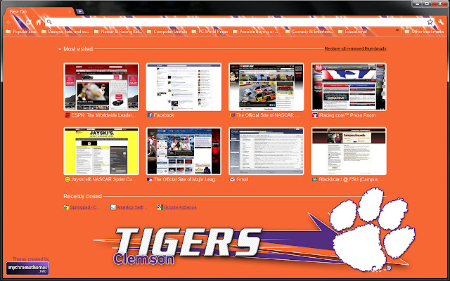 Clemson Tigers Small  from Chrome web store to be run with OffiDocs Chromium online