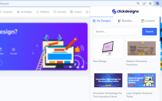 ClickDesigns  from Chrome web store to be run with OffiDocs Chromium online