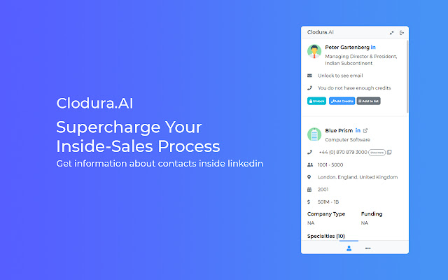 Clodura.AI Free Email  Direct Dial Finder  from Chrome web store to be run with OffiDocs Chromium online