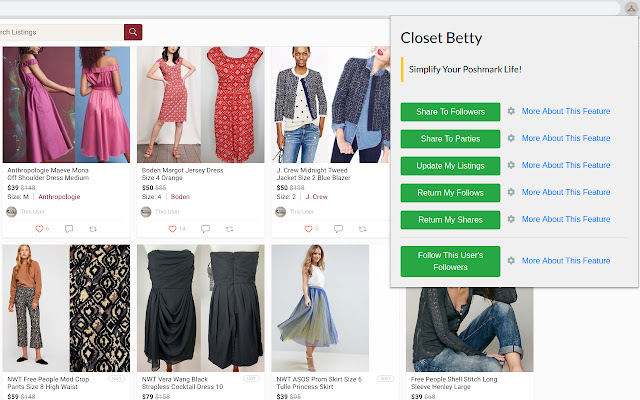 Closet Betty  from Chrome web store to be run with OffiDocs Chromium online