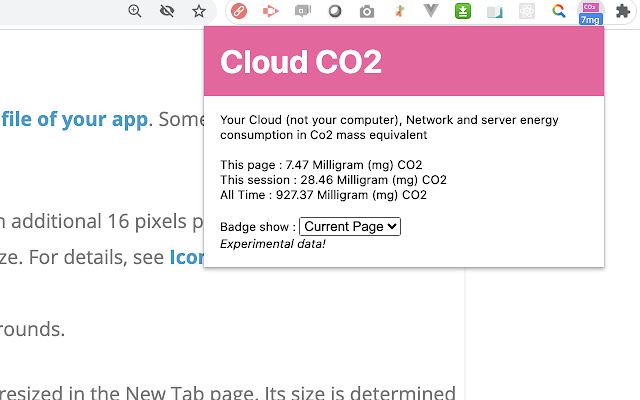 Cloud CO2  from Chrome web store to be run with OffiDocs Chromium online