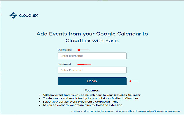 CloudLex Calendar  from Chrome web store to be run with OffiDocs Chromium online