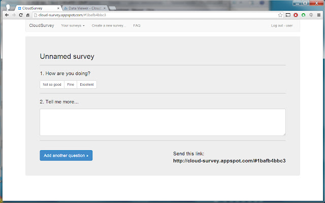 CloudSurvey  from Chrome web store to be run with OffiDocs Chromium online