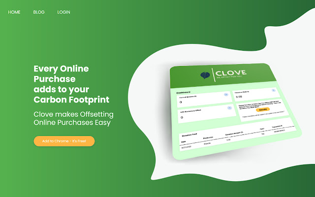 Clove: Carbon Offset for Online Shopping  from Chrome web store to be run with OffiDocs Chromium online