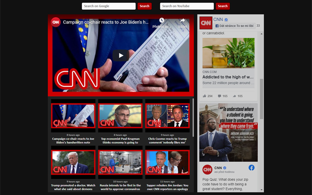 CNN New Tab  from Chrome web store to be run with OffiDocs Chromium online